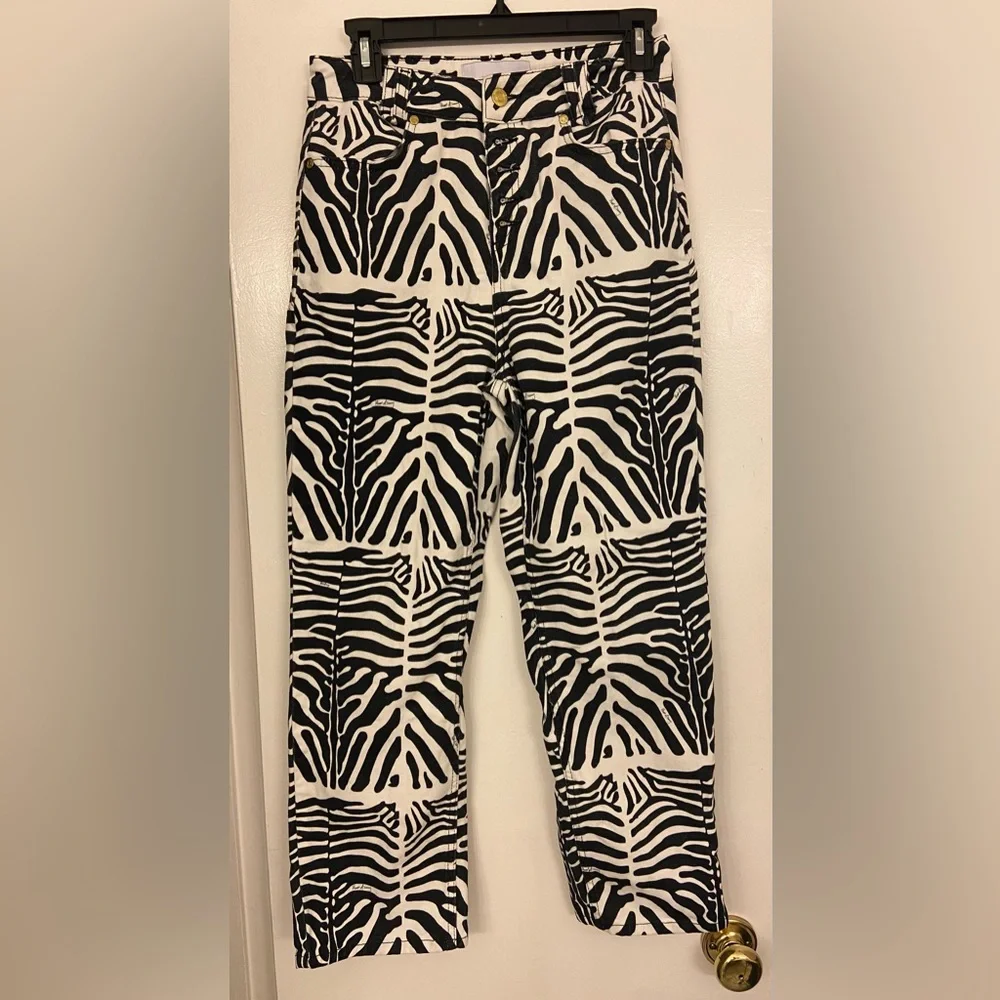 House of Sunny Zebra Print Ankle Jeans - Picture 3 of 11
